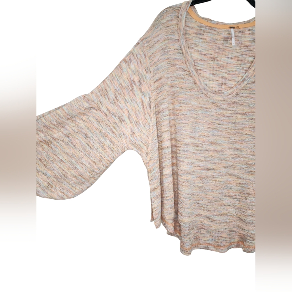 FREE PEOPLE Happy Day Boho Knit Puff Sleeve Sweater, size S - Picture 4 of 10
